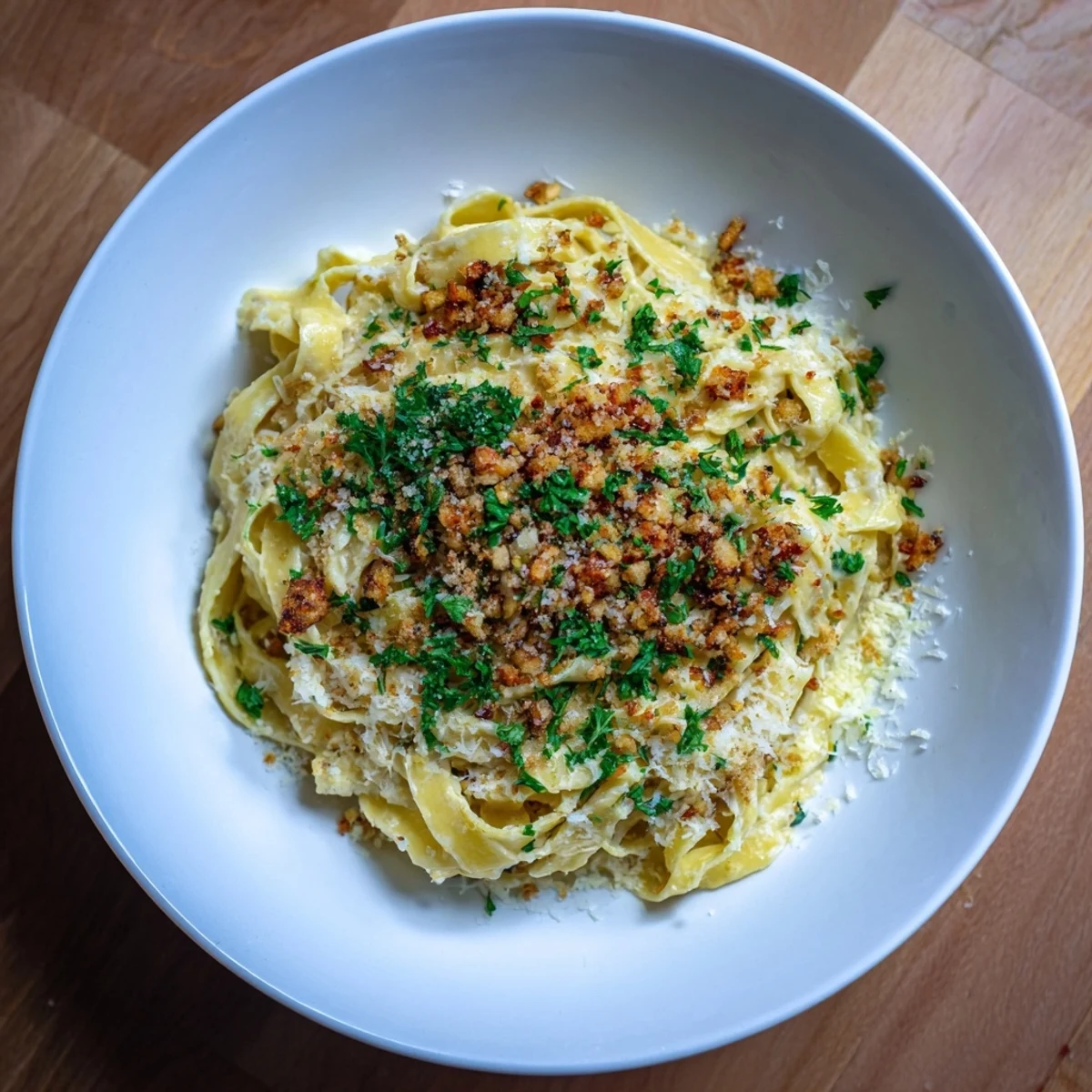 Glistening, creamy Skinny Alfredo Garlic Parmesan Snowy Pasta awaits, a light yet satisfying Italian dinner choice.