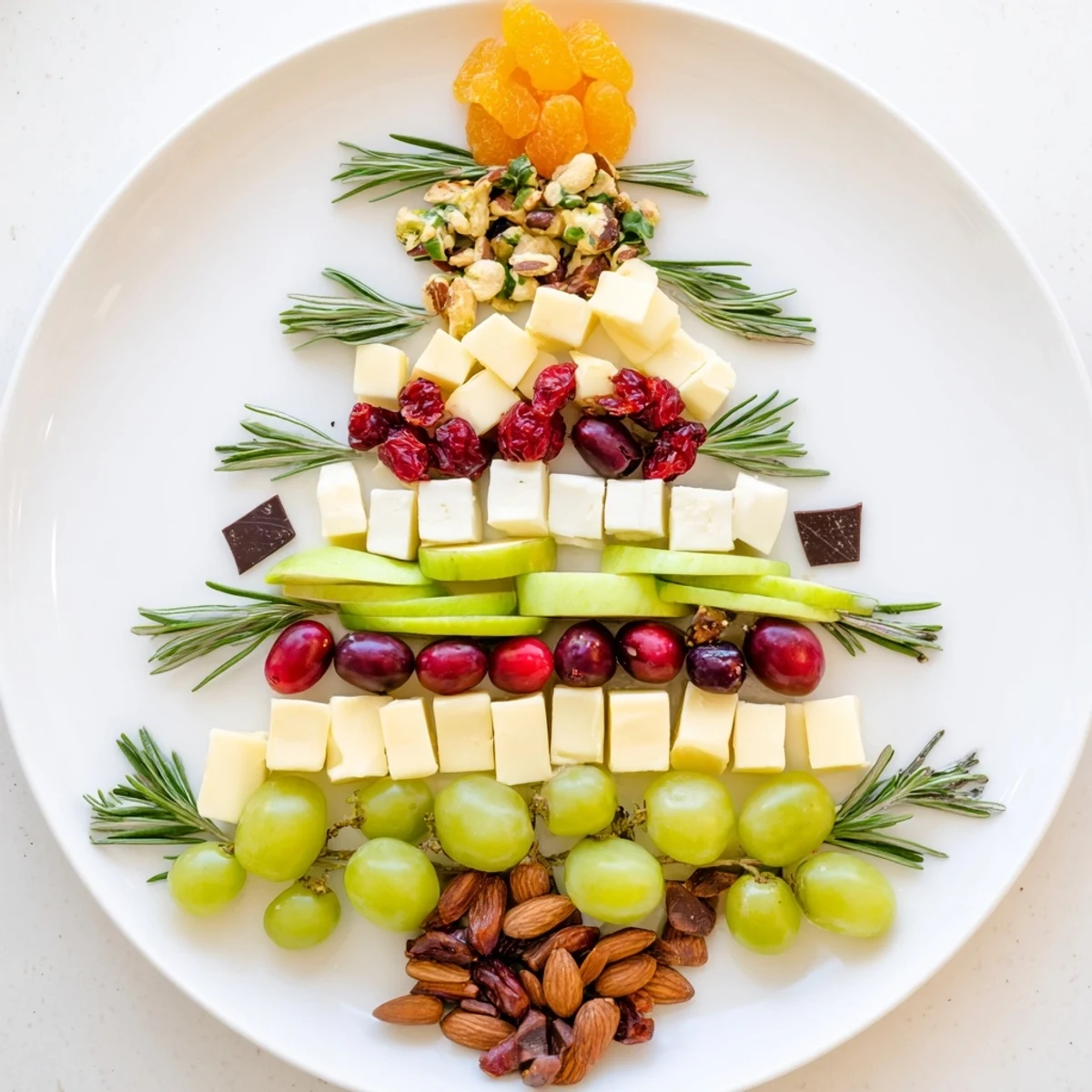 Vibrant Cranberry Joy Tree Board, a festive arrangement of ingredients, offering a delicious holiday appetizer spread.