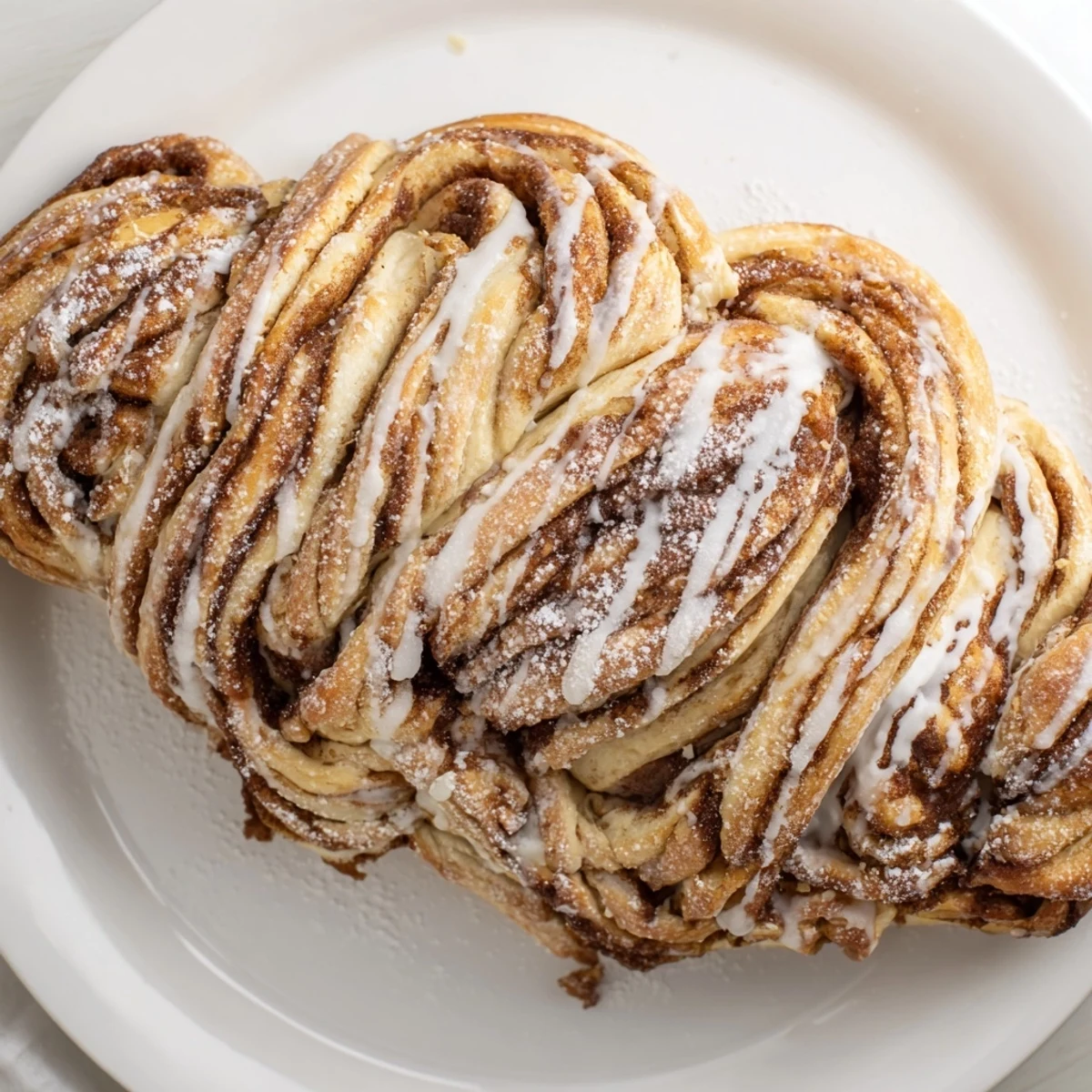 A freshly baked Cinnamon Swirl Christmas Tree Bread, with a glistening egg wash invites a delicious taste.