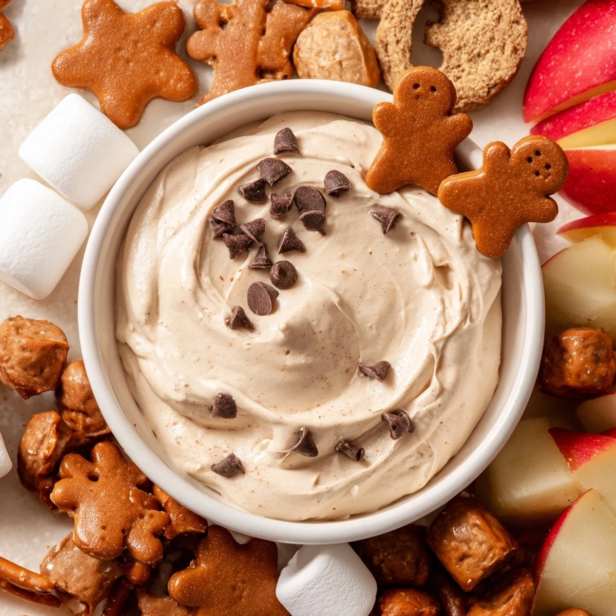 Gingerbread House Dip Board: A creamy, spice-infused holiday dip ready to serve with dippable treats.