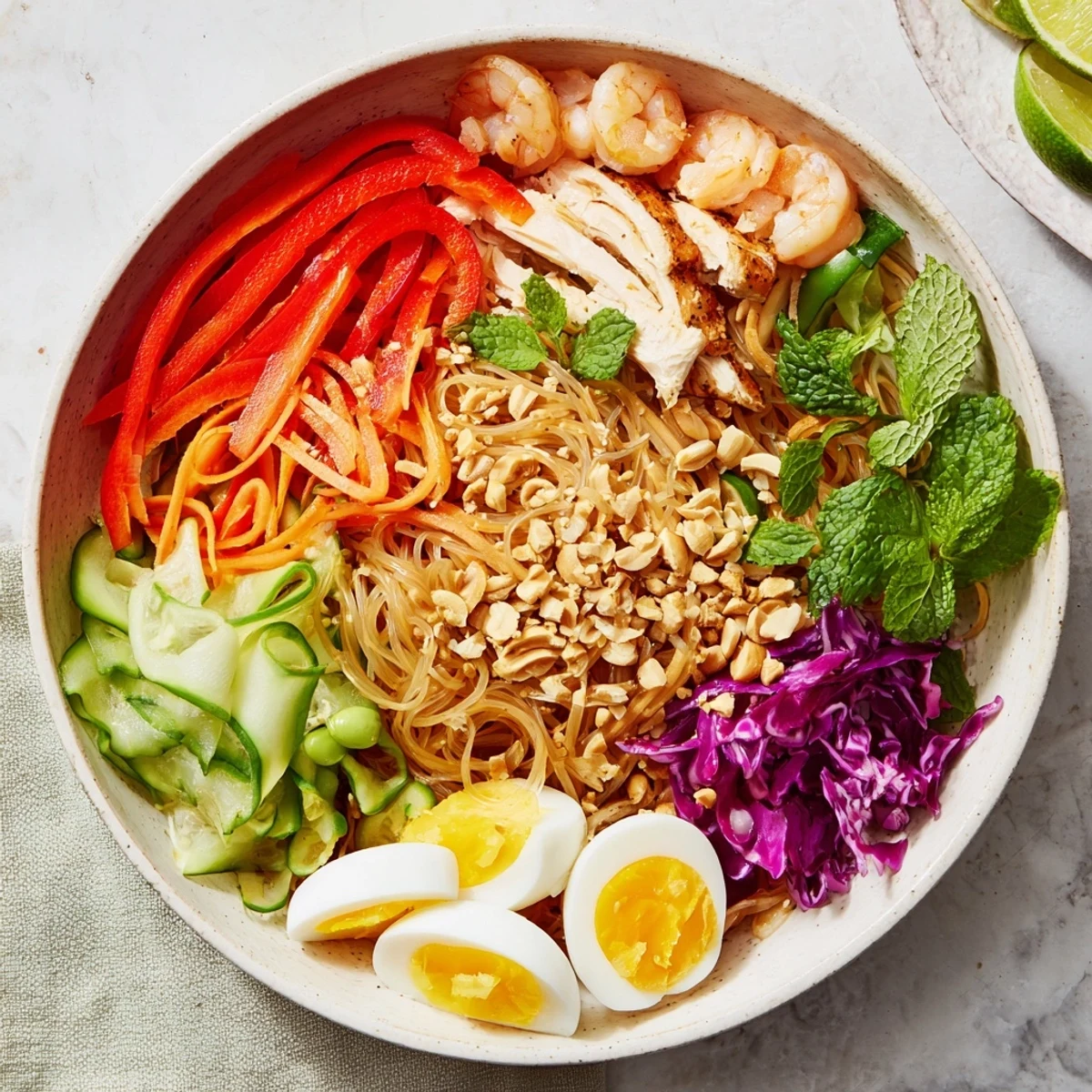 Vibrant Asian Fusion Noodle Bowl Board: imagine colorful noodles, vegetables, and savory dipping sauces enticingly arranged.