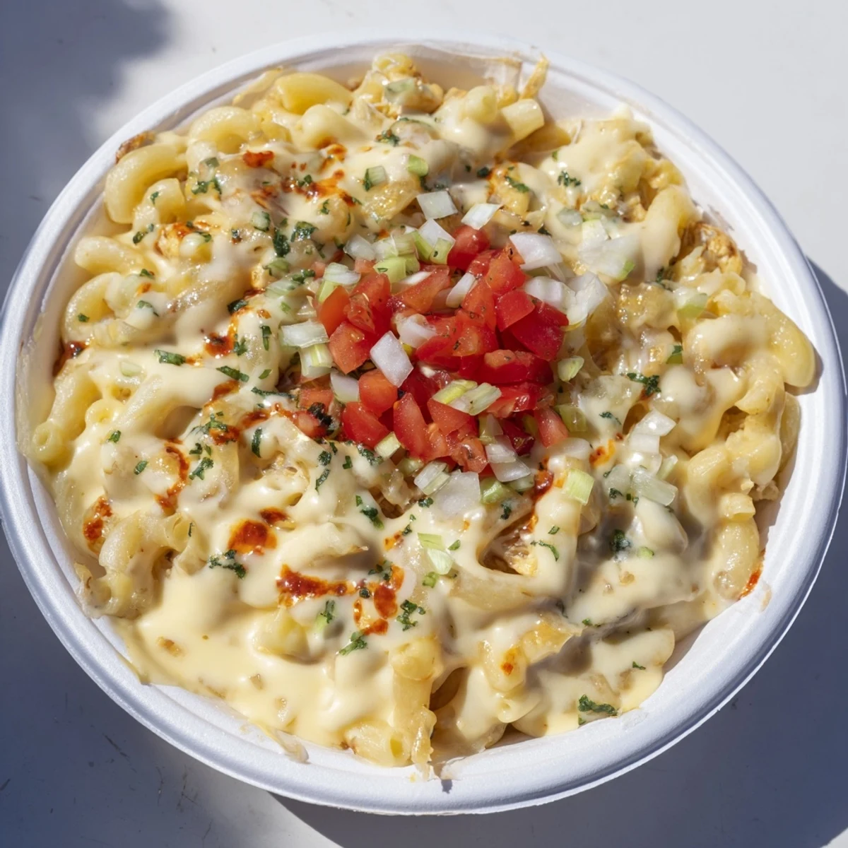 Chicken Macaroni Holiday Salad, a creamy cold salad with celery and tender chicken pieces.