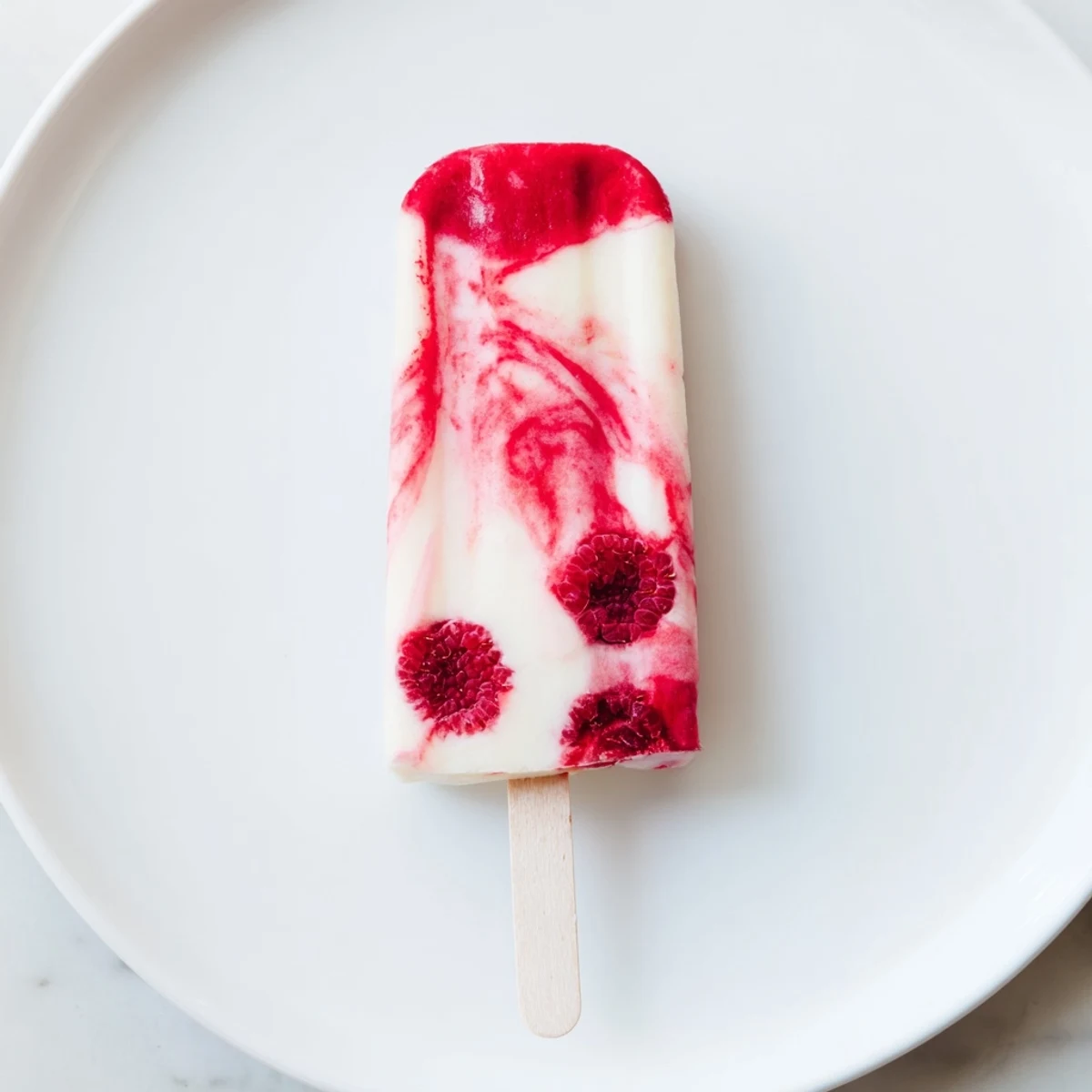 A close-up of vibrant Raspberry Coconut Ice Pops, perfect on a hot afternoon!