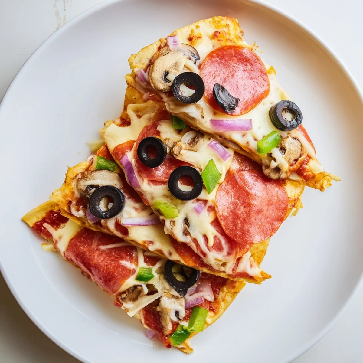 Tortilla pizza wrap, a folded delight with melted cheese and pepperoni, ready to enjoy.