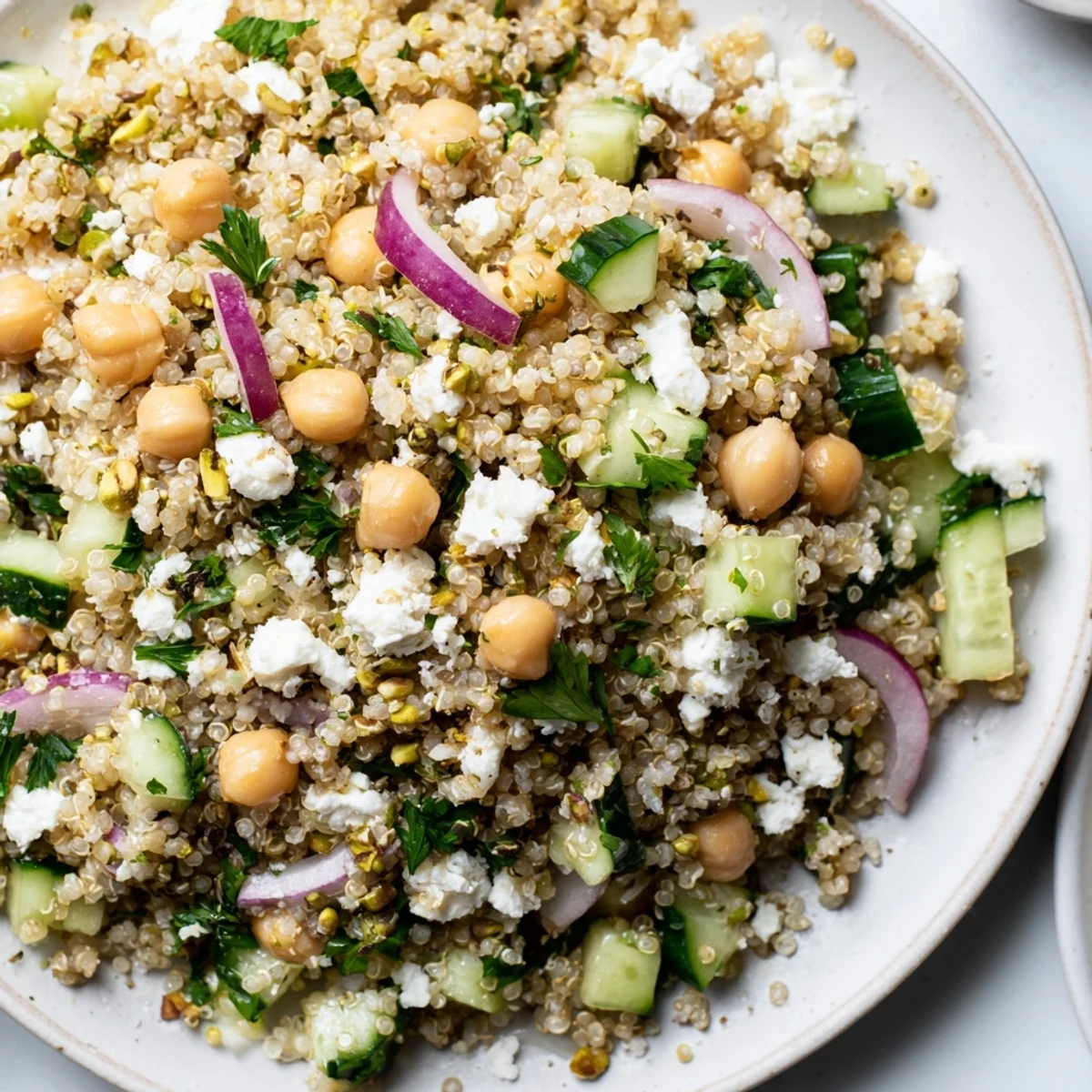 Jennifer Aniston Salad: A colorful mix of grains, veggies, and feta waiting to be enjoyed.