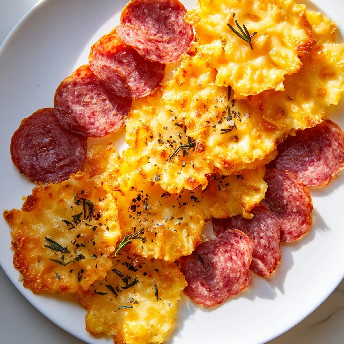 Serving suggestion: Delicious charcuterie chips, a simple yet elegant appetizer, ready in minutes for your next gathering.