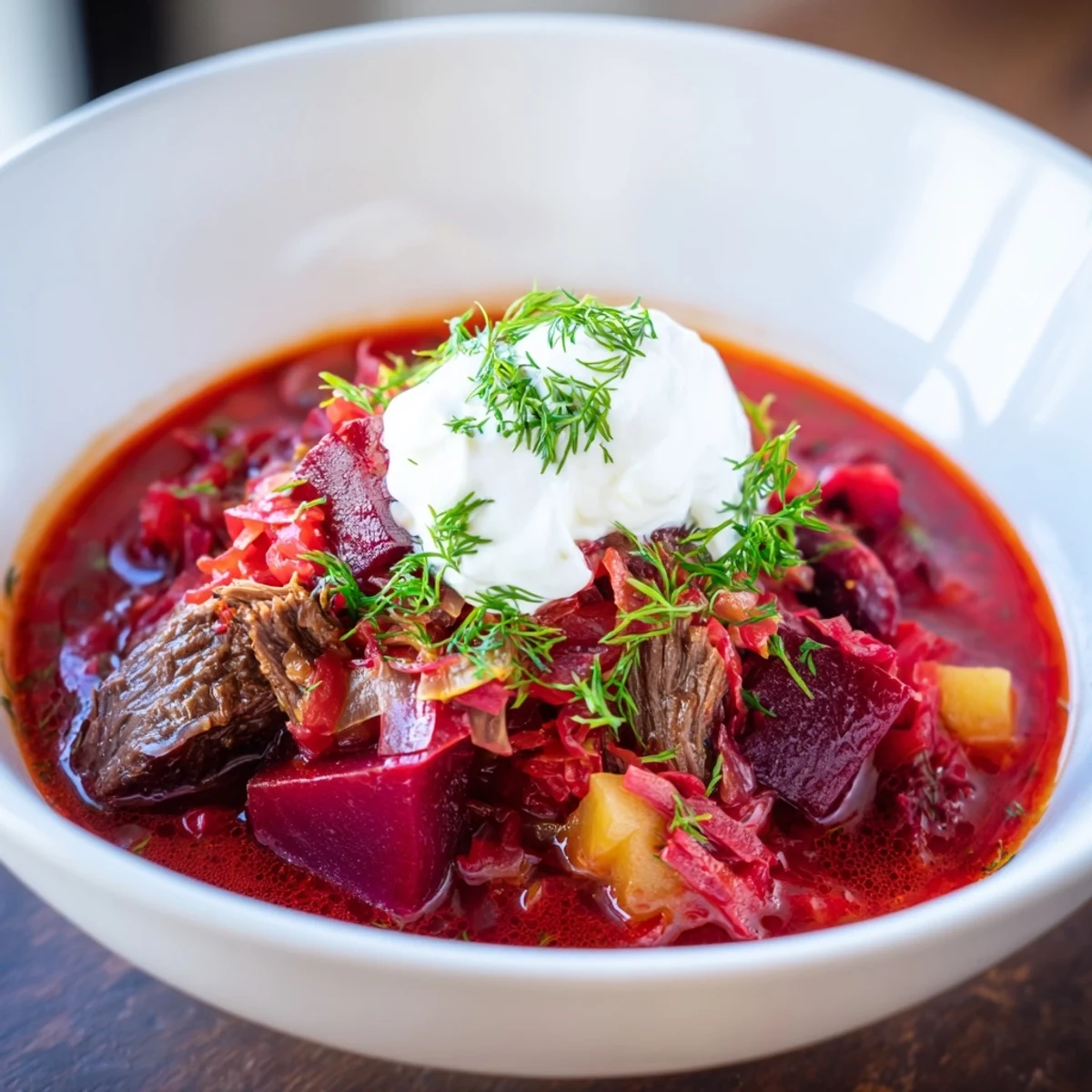 Ukrainian borscht with beef