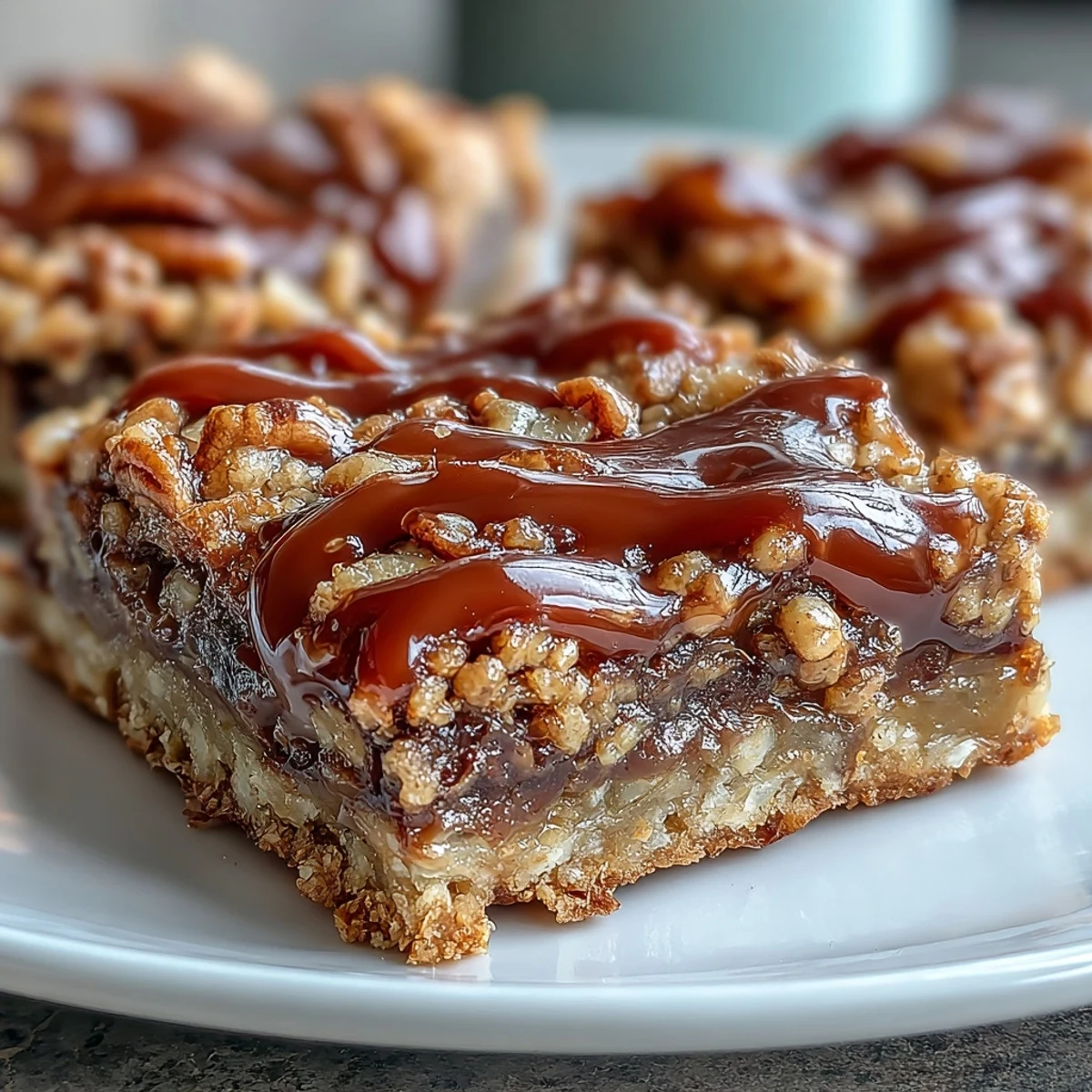 Sweet and Chewy Turtle Bars - Ivory Crumb