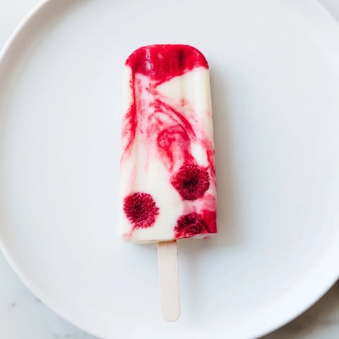 A close-up of vibrant Raspberry Coconut Ice Pops, perfect on a hot afternoon!