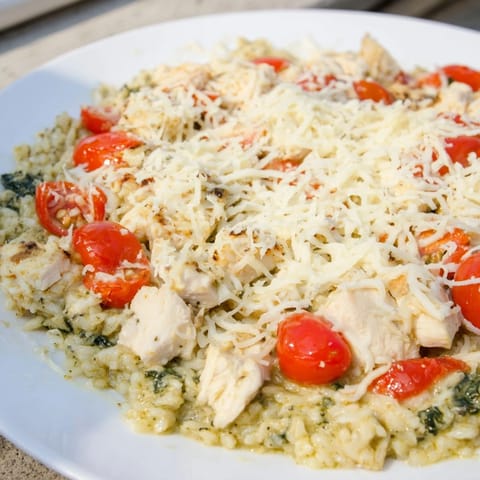 Chicken Pesto Rice Bake