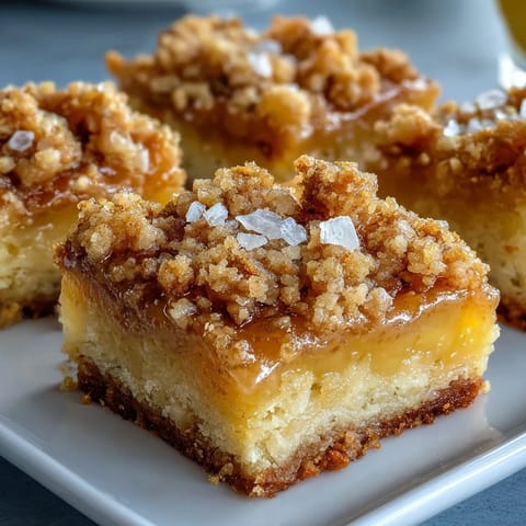 Citrus zest and powdered sugar garnish these easy Homemade Lemon Crumb Bars on a white ceramic plate.