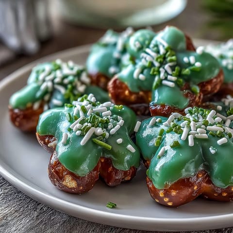St Patricks Shamrock Pretzel Bites