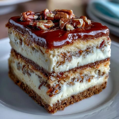 2. Rich carrot cake meets smooth cheesecake in these marbled bars, topped with vanilla frosting and crunchy walnuts.