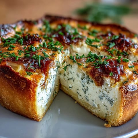 Spring Brunch Quiche with Leeks and Gruyere: A golden, flaky crust filled with creamy custard, sautéed leeks, and melted Gruyere cheese.