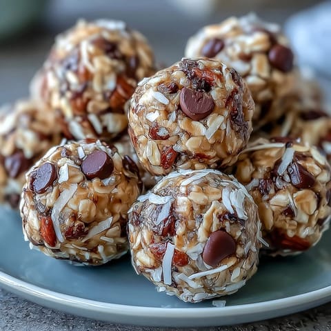 Wholesome energy balls packed with oats and mini chocolate chips, ideal for fueling up before soccer matches.  