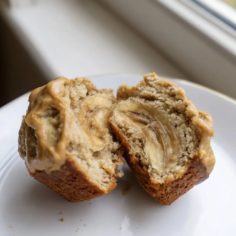 Warm, freshly baked 3-Ingredient Peanut Butter Banana Muffins, perfect for a gluten-free breakfast treat.