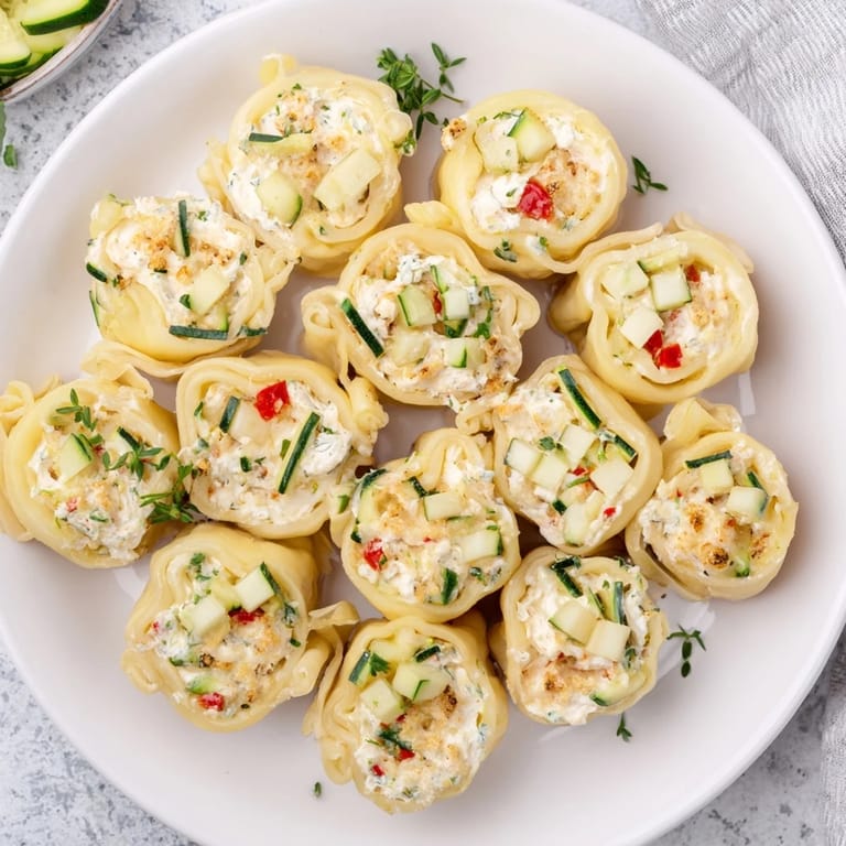 Freshly baked Cercles d'Hôtes Couronne de Rouleaux, showcasing the herbed cheese filling, perfect for a party.