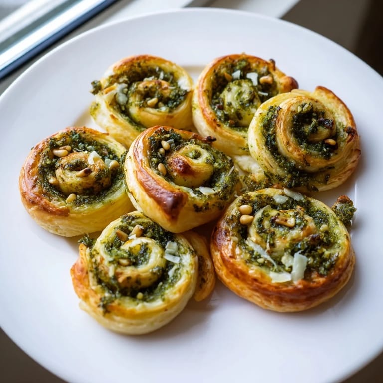 Delicious, warm Savory Bites: Star-Shaped Pesto Pinwheels, ready to enjoy with a glass of crisp white wine.