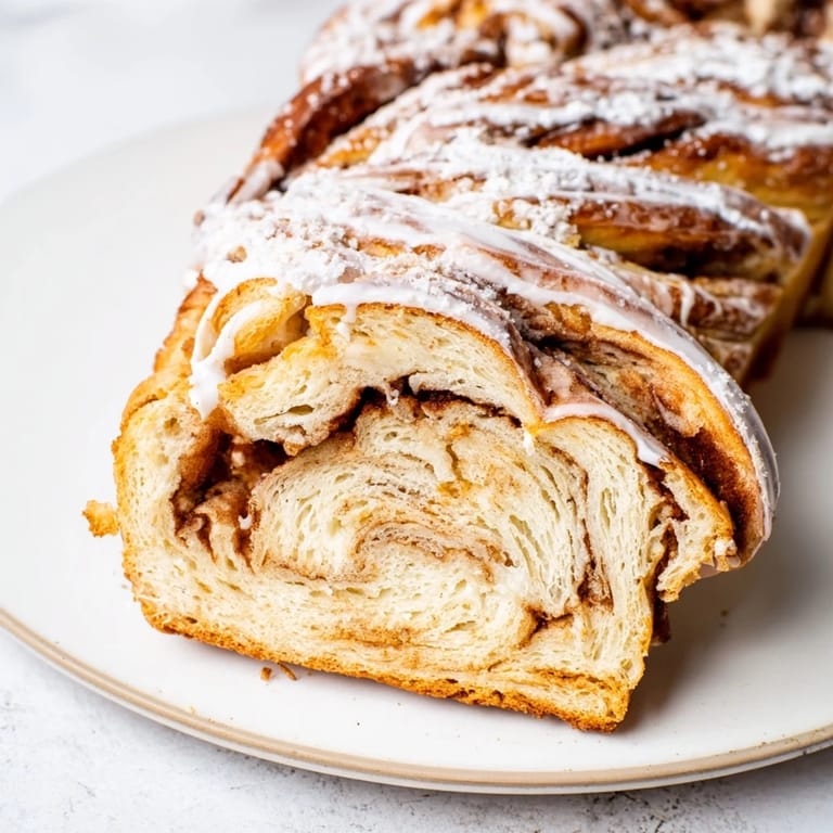 This close-up showcases a pull-apart Cinnamon Swirl Christmas Tree Bread, swirled with sweet cinnamon sugar.