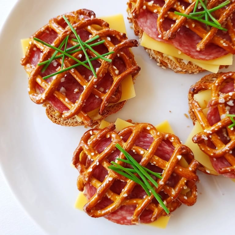 Delectable The Lattice Window featuring a mosaic of textures with baguette, mustard, and pretzel stick lattice.