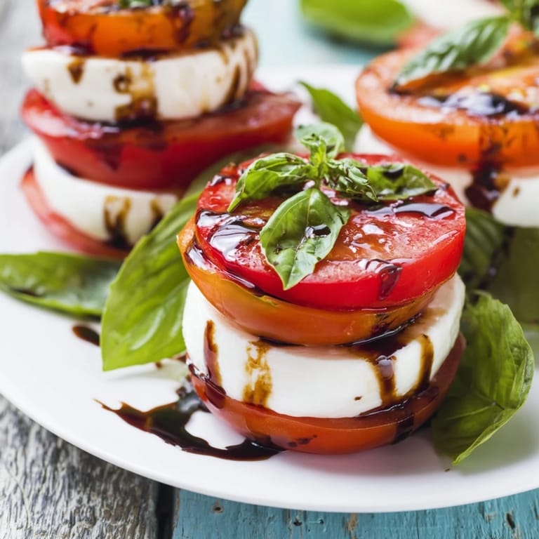 The Tuscan Pillar appetizer: a beautiful stack showcasing fresh mozzarella and tomatoes, ready to serve.