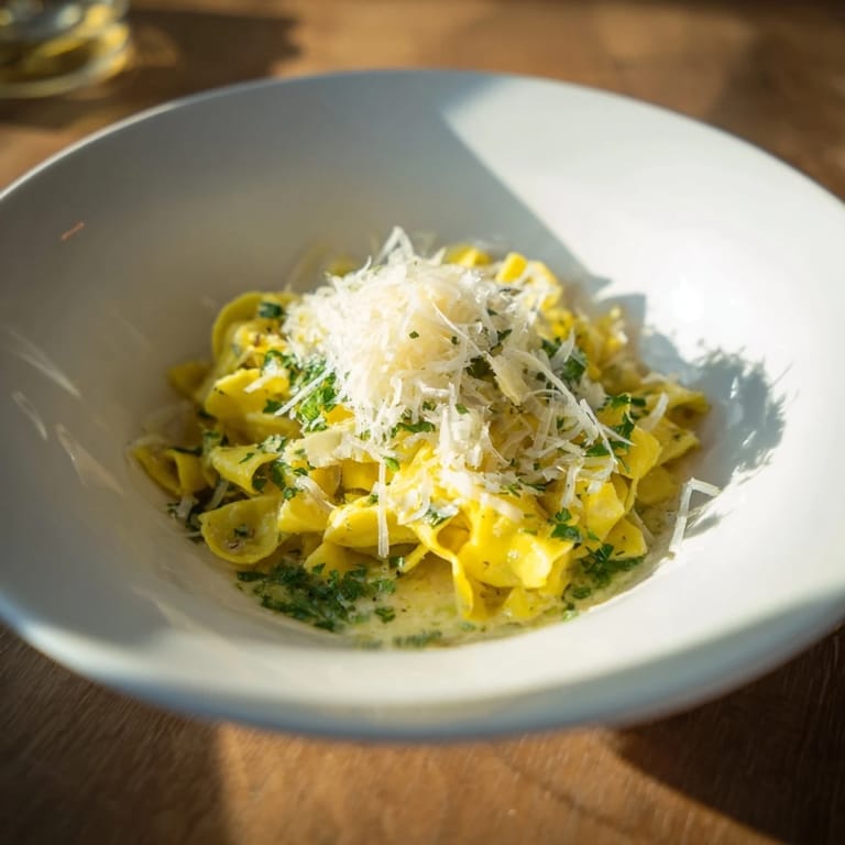 Steaming bowl of flavorful one-pot garlic butter ditalini, garnished with fresh parsley and Parmesan cheese.