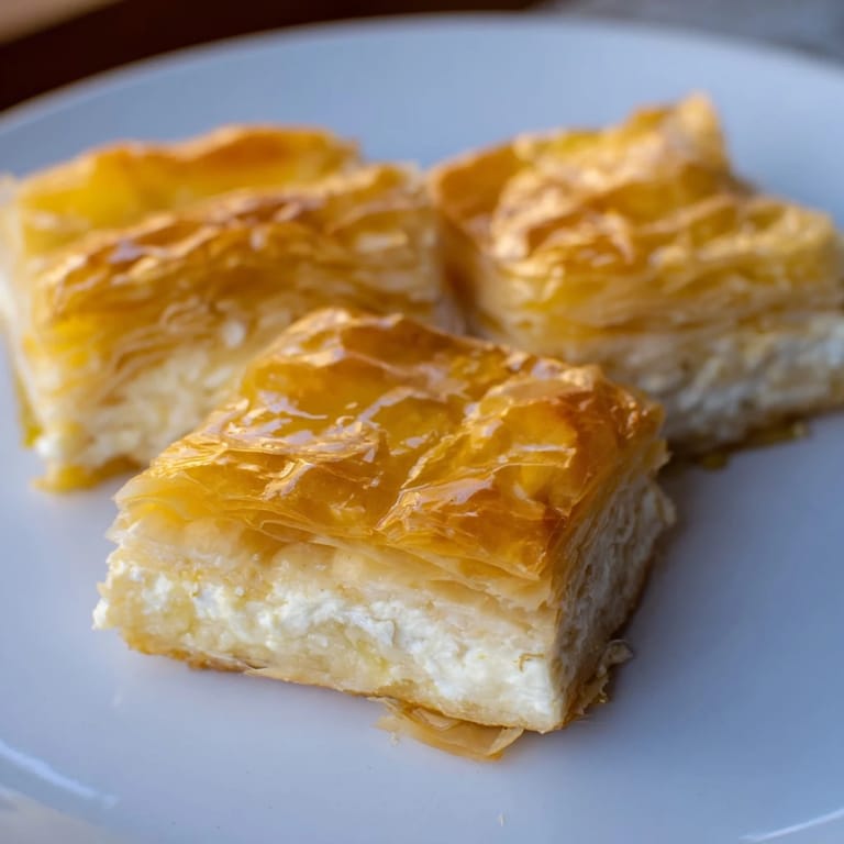 Imagine warm, homemade Serbian Gibanica: a layered cheese pie with a creamy feta and cottage cheese filling.