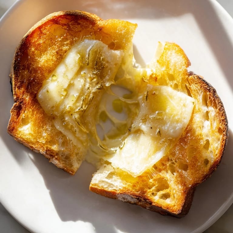 Freshly sliced Truffle Grilled Cheese served on a plate, ready to enjoy with a hot cup of tomato soup.