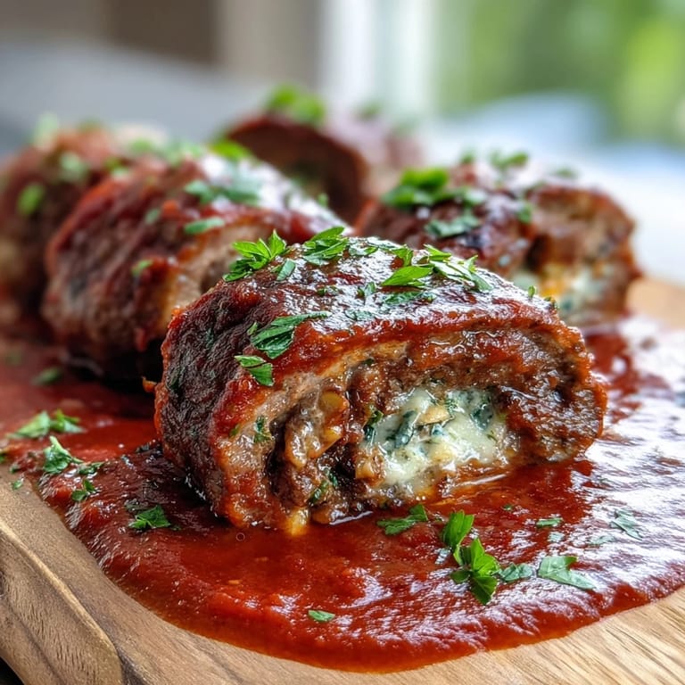 Thick slices of classic Sicilian-Style Braciole served over pasta, smothered in a hearty homemade marinara.