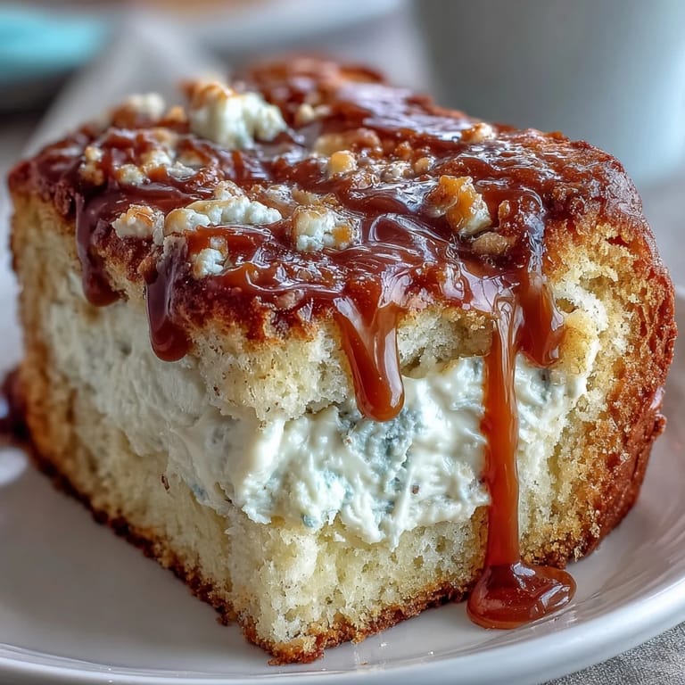 Perfectly baked Caramel Cream Cheese Bread with crackled caramel topping, ready to serve as an easy breakfast treat or decadent dessert.