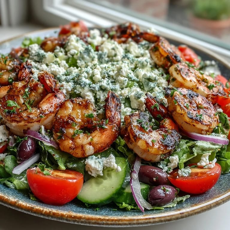 Fresh Greek Shrimp Bowl with juicy tomatoes, crisp cucumbers, and grilled shrimp, perfect for a quick Mediterranean-inspired dinner or light lunch.