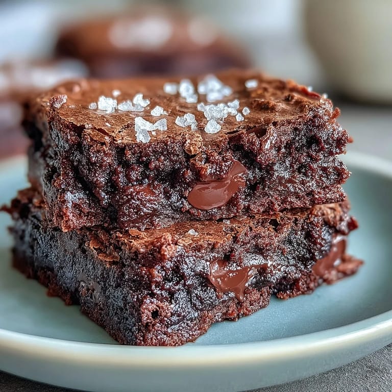 Easy sourdough discard brownies baked to perfection and finished with sea salt flakes for an irresistible sweet-salty treat.