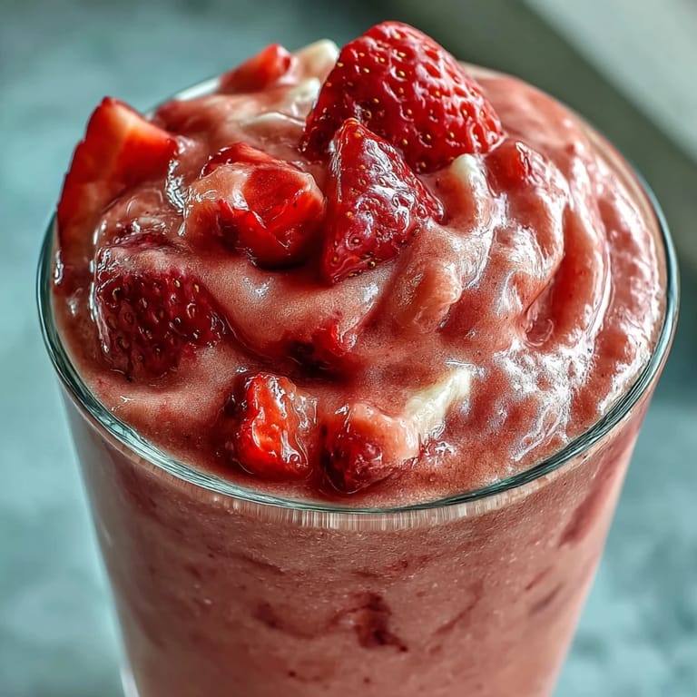 Refreshing vegan strawberry coconut daiquiri smoothie served chilled with a lime garnish.  