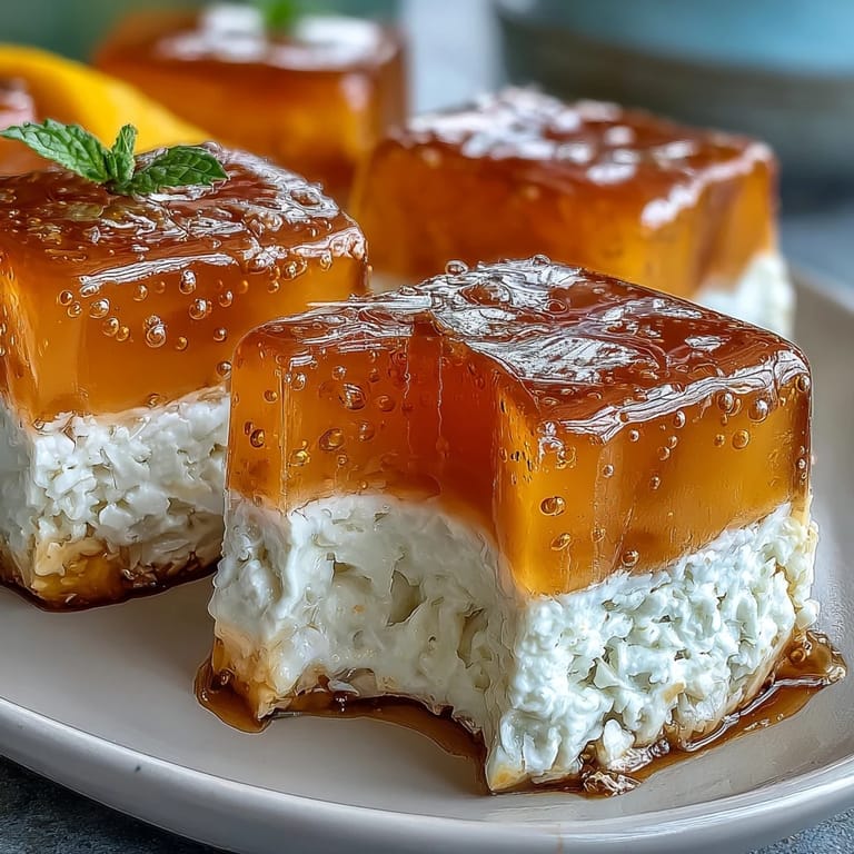 Fragrant mango and coconut milk create stunning agar-agar jelly cubes, a naturally vegan dessert that's both elegant and easy to make.