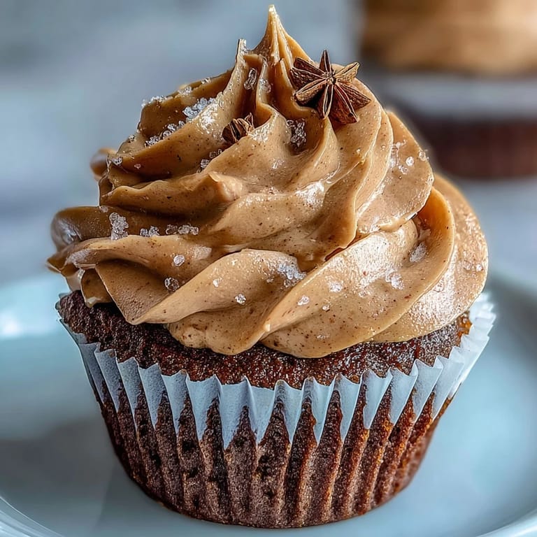 Golden vanilla Taurus birthday cupcakes topped with rich terracotta buttercream, inspired by earthy elegance and warm tones.