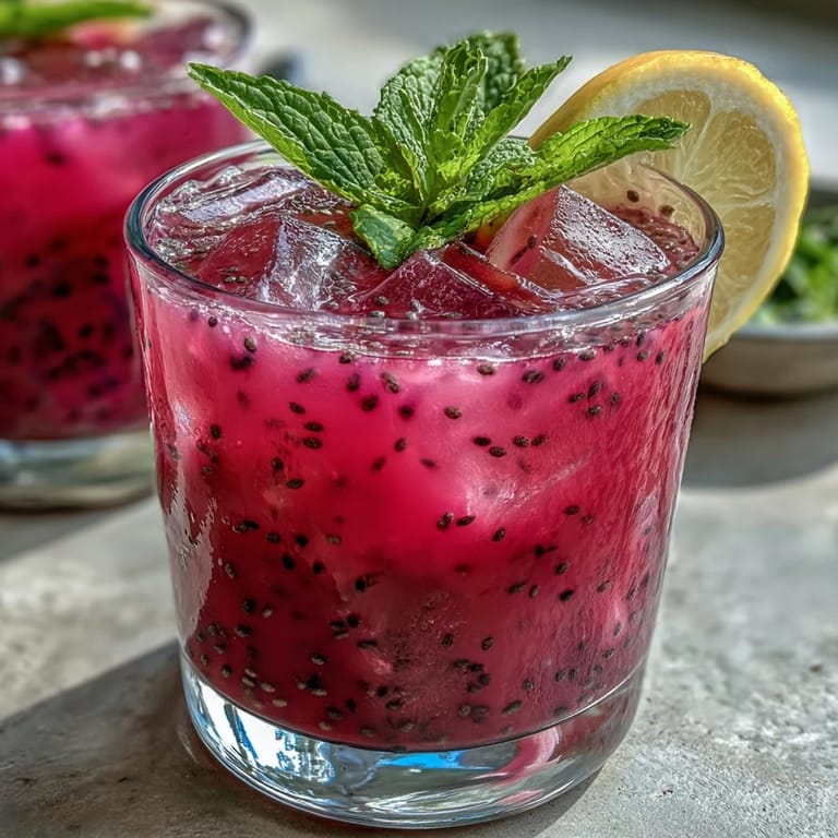 Refreshing dragon fruit lemonade recipe, bright pink and perfectly sweet.