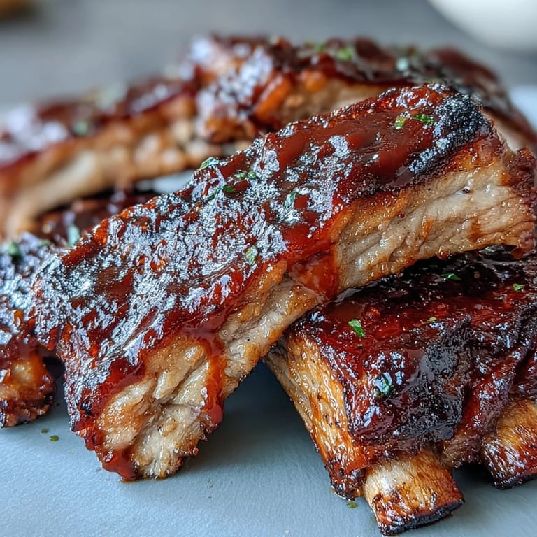 Smoky, fall-off-the-bone BBQ ribs served with classic, spicy, and maple mustard sauces.