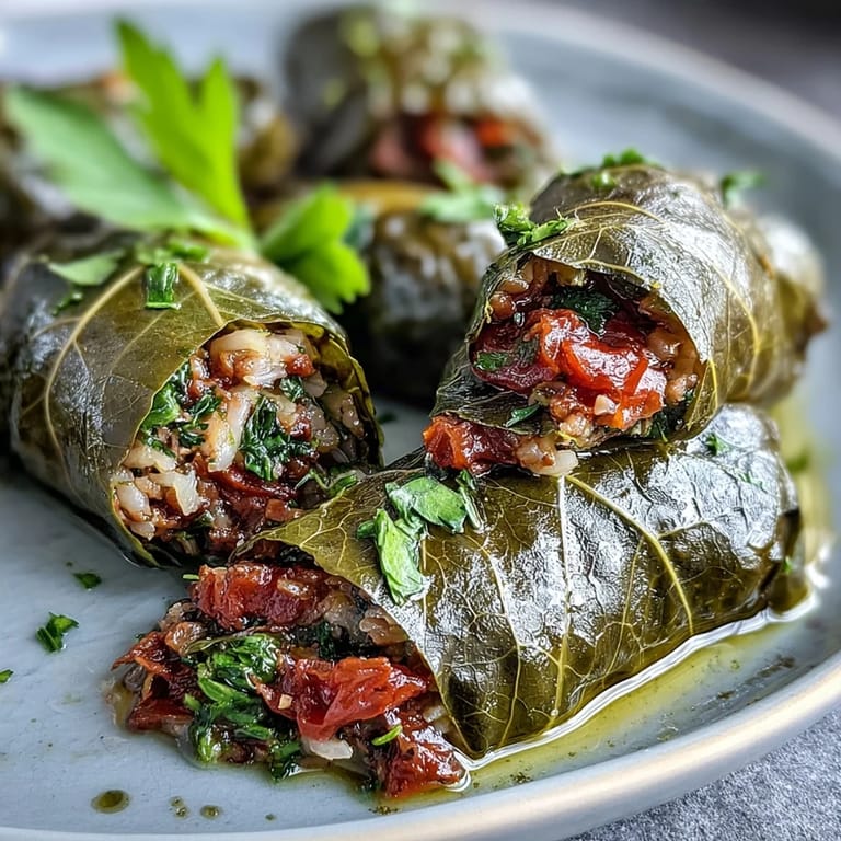 A delicious plate of Kurdish Dolma, ready to be enjoyed.