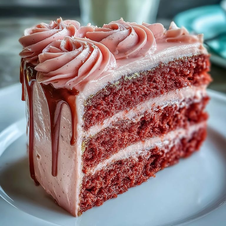 Soft pink Bridal Shower Rosé Velvet Cake with a luxurious, edible gold drip finish.