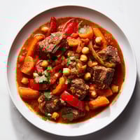 Steaming Instant Pot Middle Eastern Lamb Stew, a hearty dish with tender lamb and rich spices.
