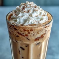 Creamy vanilla bean frappuccino with almond milk, blended smooth and topped with light whipped cream.  