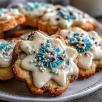 Delicate flower-shaped shortbread cookies with colorful royal icing, perfect for spring celebrations and afternoon tea parties.